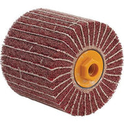 Walter 07K441 Two-In-One Turbo Drum 4.5" x 4", burgundy non-woven flaps, orange hub, 5/8"-11 arbor, abrasive drum
