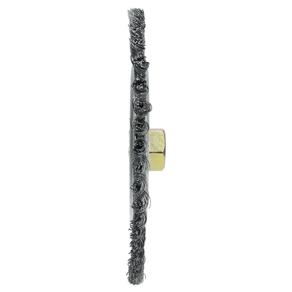 ROUGHNECK 7" ROOT PASS WELD CLEANING BRUSH, .020" STEEL WIRE FILL, 5/8"-11 UNC NUT 09000