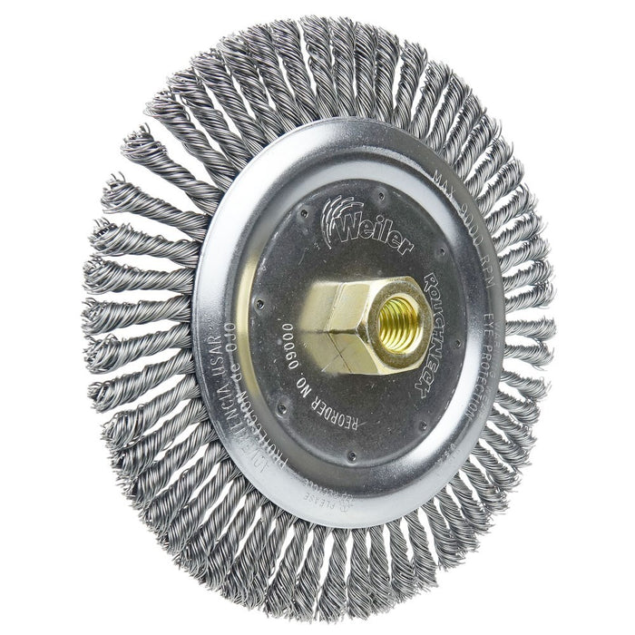 ROUGHNECK 7" ROOT PASS WELD CLEANING BRUSH, .020" STEEL WIRE FILL, 5/8"-11 UNC NUT 09000