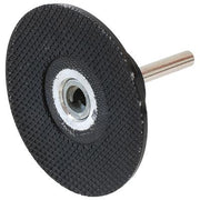 Walter 09X203 2-inch SPINLOCK backing pad, black rubber disc with center hub and steel mandrel shank, backing pad