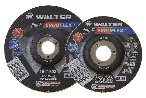 Walter 15T453 4-1/2" x 7/8" 36 Grit ErgoFlex™ Grinding Wheel