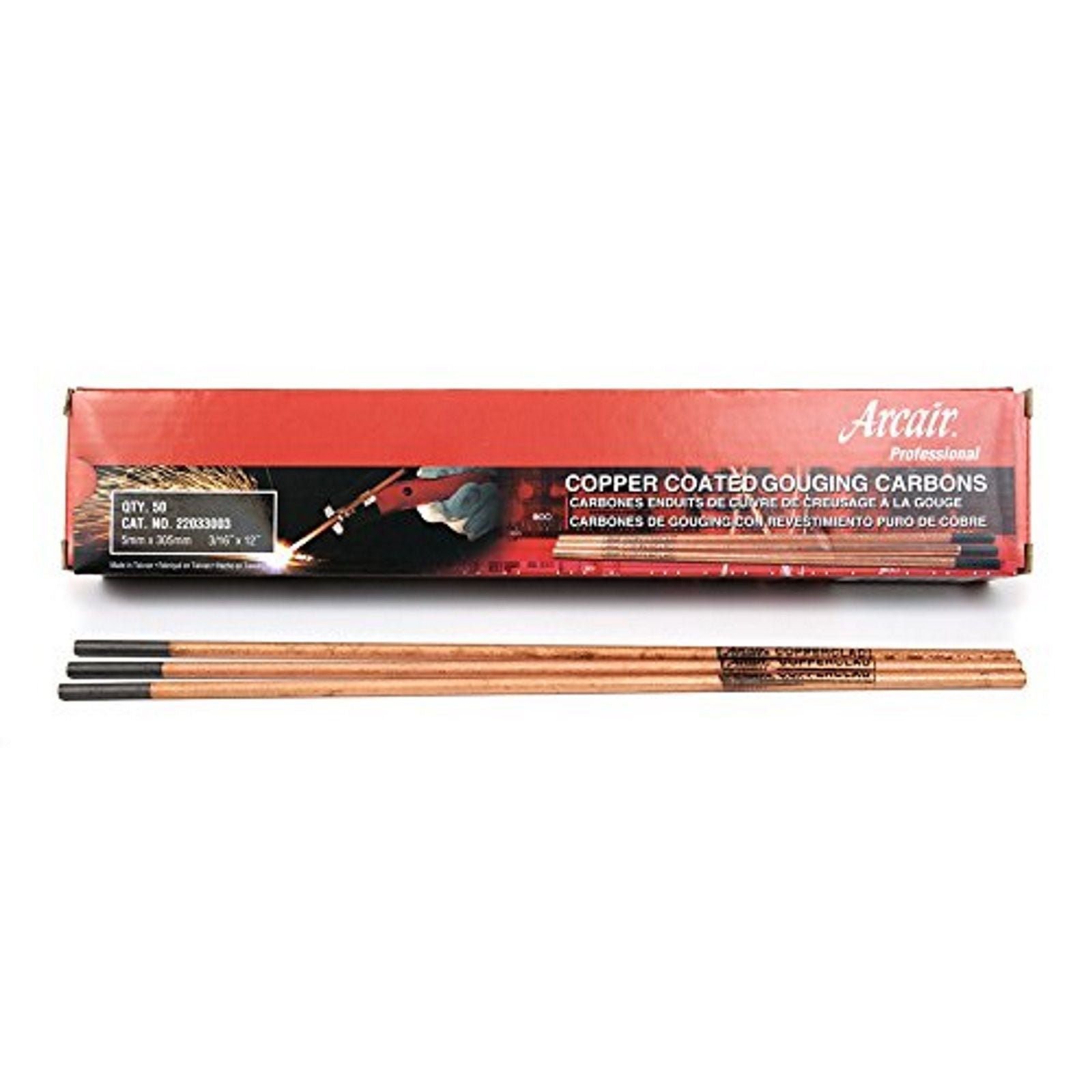 Arcair Carbon Arc Gouging Rod 3/16" x 12", 50/pk - 22033003