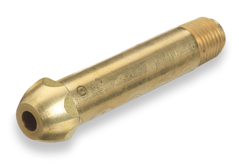 Regulator Inlet Nipple, 3,000 psi, Brass, 1/4 in (NPT), Male, 3 in L, CGA-500, 510, 540, 580