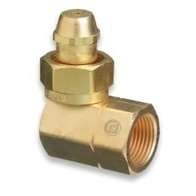 Brass Cylinder Adaptors, CGA-520 "B" Tank Acetylene To CGA-510 POL Acetylene 90°