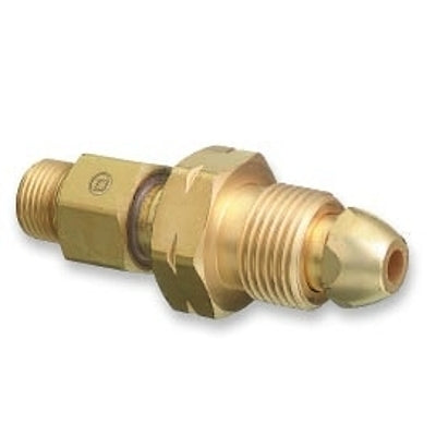 Brass Cylinder Adaptors, From CGA-510 POL Acetylene To CGA-200 "MC" Acetylene