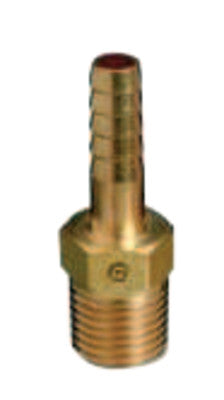 Brass Hose Adaptors, NPT Thread/Barb, Brass, 3/8 in