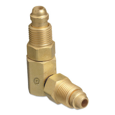 Inert Arc Hose & Torch Adaptor, Brass, Elbow - 90°, Male/Male, RH to RH