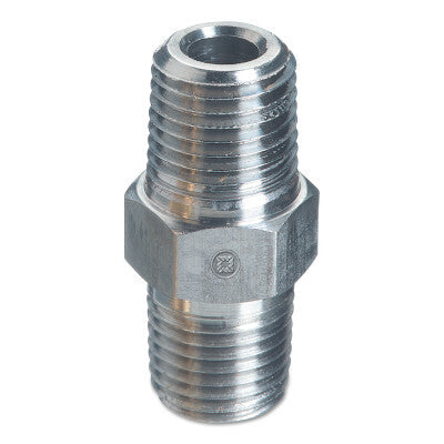 Pipe Thread Hex Nipples, 6000 PSIG, Stainless Steel, 1/4 in NPT Male
