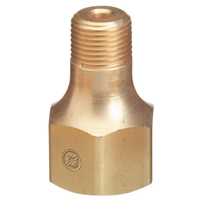 Male NPT Outlet Adaptor for Manifold Pipelines, 3,000 psi, Brass, CGA-580 Female x 1/2 in NPT Male
