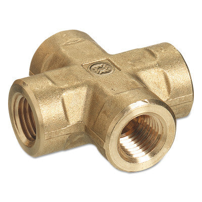 Pipe Thread Crosses, Connector, 3,000 PSIG, Brass, 1/4 in (NPT)