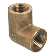 Pipe Thread Elbows, Connector, 3,000 PSIG, Brass, 1/4 in (NPT)