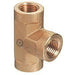 Pipe Thread Tees, Connector, 3,000 PSIG, Brass, 1/4 in (NPT)