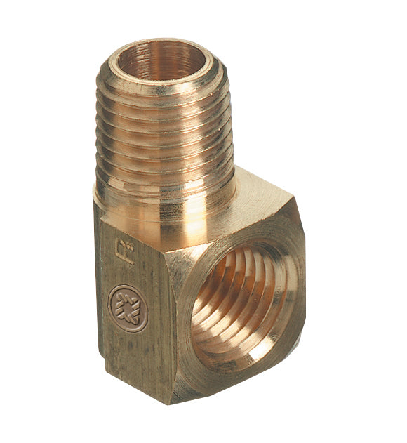 Pipe Thread Elbows, Connector, 3,000 PSIG, Brass, 1/2 in (NPT)
