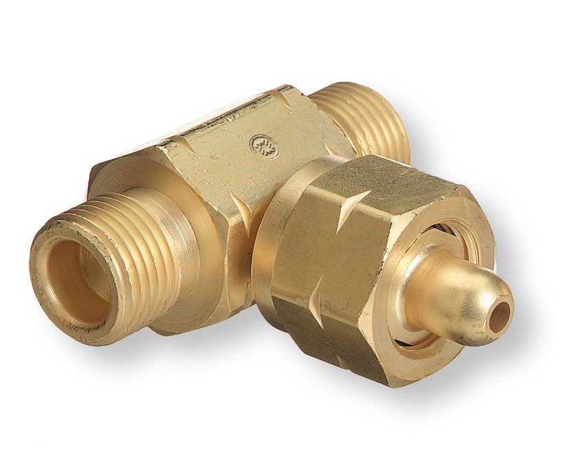 Manifold Coupler Tees, Coupler, 3,000 PSIG, Brass, Oxygen