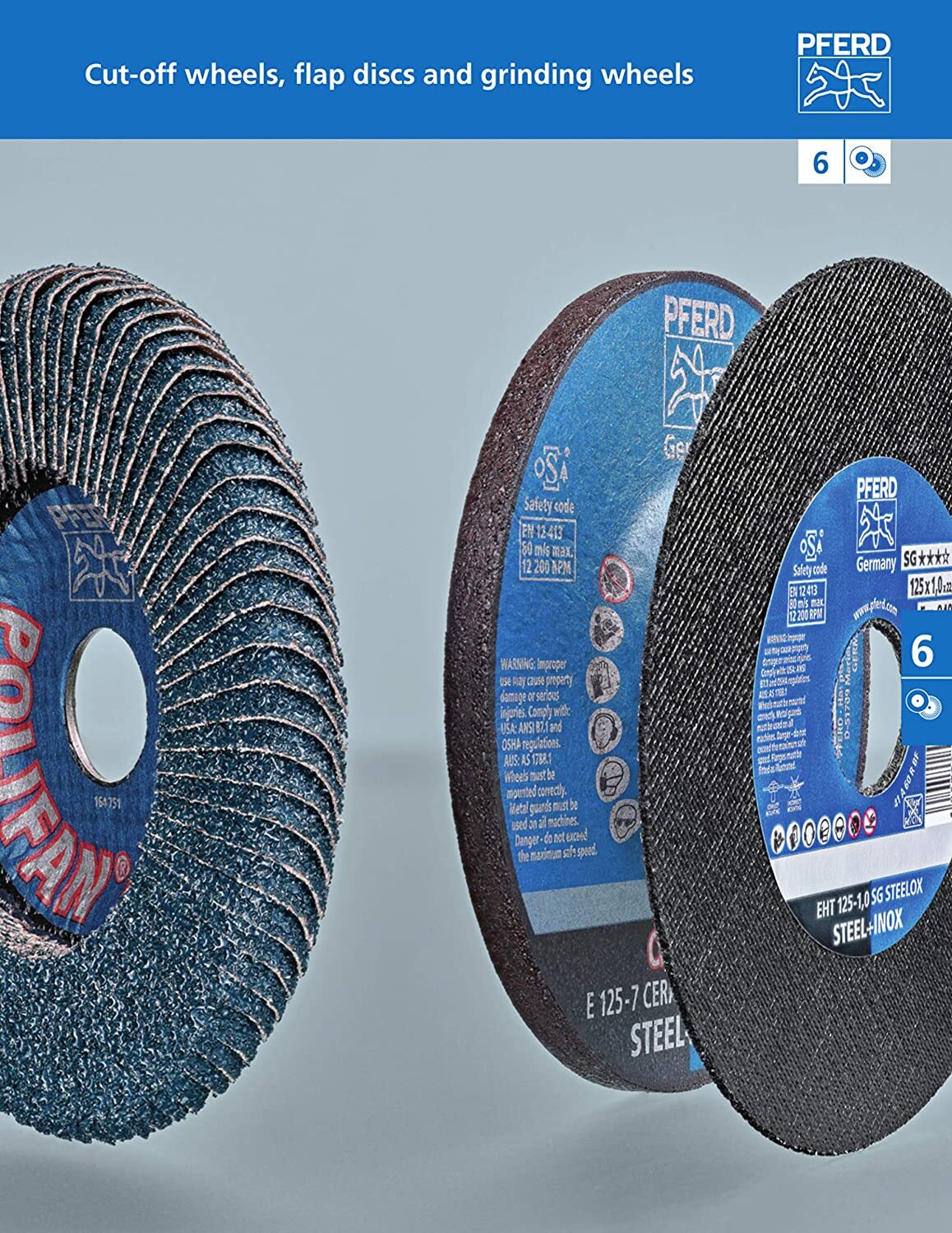 Pferd - 67371 - Radial, Flap Disc, Zirconia Alumina, 7 in Disc Diameter, 40 Abrasive Grit