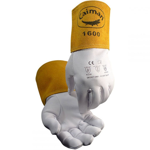 Caiman 1600-Goat Grain Unlined 4in Cuff TIG Welding Gloves