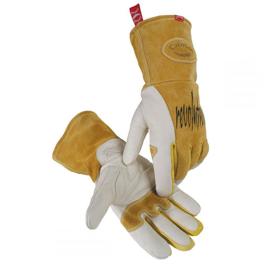 Caiman 1810-Cow Grain Unlined Palm 2-Layer Insulated Back Welding Gloves