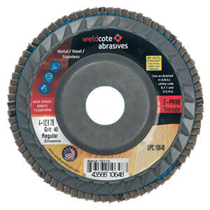 Weldcote Zirconia Premium Trimmable Flap Discs 4 1/2"x 7/8" Arbor 60 Grit