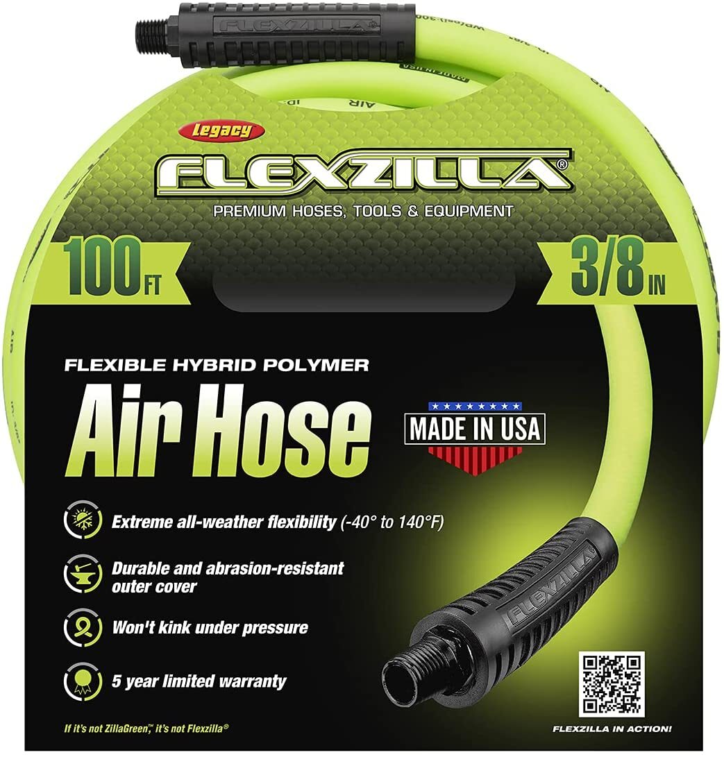 Flexzilla® Air Hose, 3/8" x 100', 1/4" MNPT Fittings