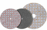 Walter 07U321 Blendex U Wheel 3" x 1/4" x 3/8" 2SF nonwoven abrasive disc, WBU-2S-F label, three sizes shown