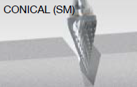 Walter 01V047 Tungsten Carbide Conical Burr, 1/4" Shank Dia., 1/4" Dia. x 1/2" Length, SM-1 (1 Burr)