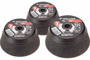 Walter 12A004 HP Spin-On cup wheel 4" x 5/8-11, A-16 QBF, 5-degree angle, max 8,600 RPM, steel grinding wheel