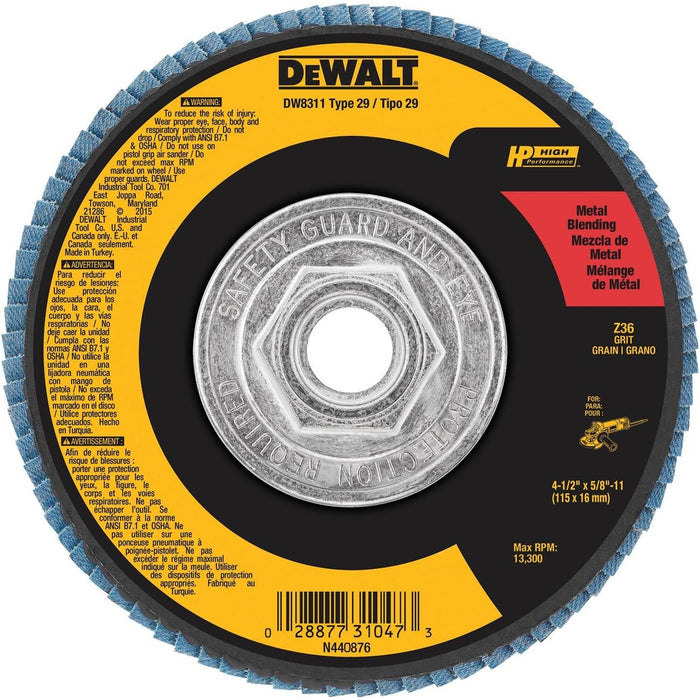 DW8311 DeWalt Flap Disc,4-1/2"x5/8"-11 36G Zc Flap Disc