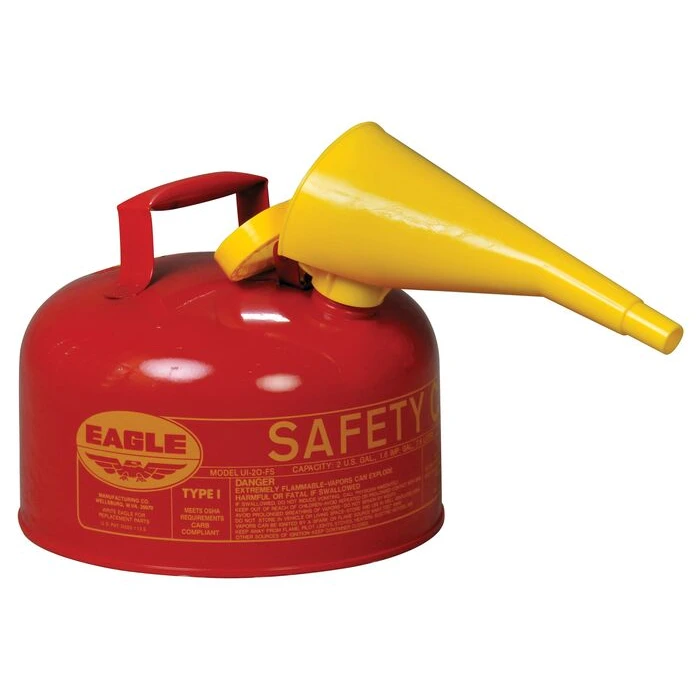 UI-20-FS Eagle Type 1 Safety Can,Metal,includes/F-15 funnel,Red,2 gal