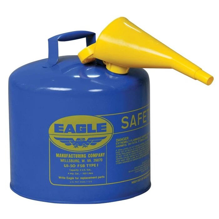 UI-50-FSB Eagle Type 1 Safety Can,includes/Funnel,Blue,5 gal