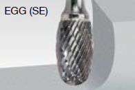 Walter 01V027 Tungsten Carbide Egg Burr, 1/4" Shank Dia., 3/8" Dia. x 5/8" Length, SE-3 (1 Burr)