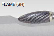 Walter 01V029 Tungsten Carbide Flame Burr, 1/4" Shank Dia., 5/16" Dia. x 3/4" Length, SH-2 (1 Burr)