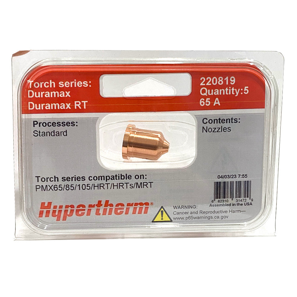 Hypertherm 220819 Nozzle 65A Cut (5 pack)