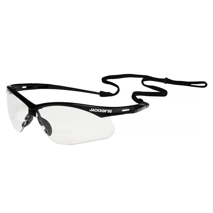 50040 Jackson Safety SG Safety Glasses, Customizable, Clear, Wrap Around