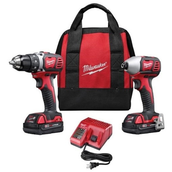 Milwaukee Cordless Combo Set,2 Pc, Compact Drill And Impact Driver