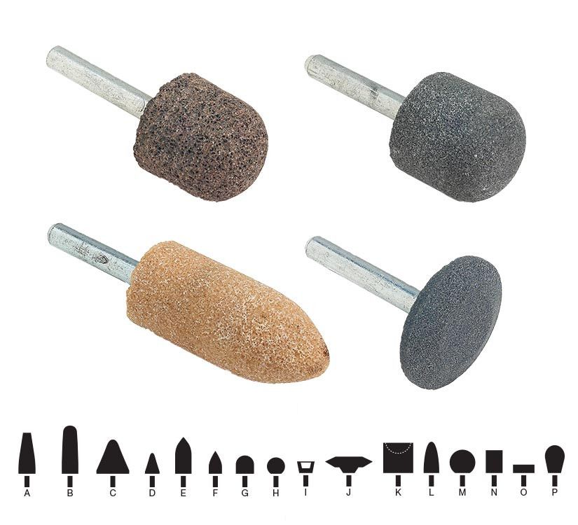 Walter 12D032 A11 mild steel mounted point 7/8" x 2" x 1/4" shank, cylindrical shape, 1/4" mandrel, abrasive mounted point