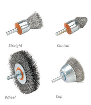 Walter 13C065 1.5-inch x .0118-inch stainless mounted cup brush with crimped wire bristles and shank arbor