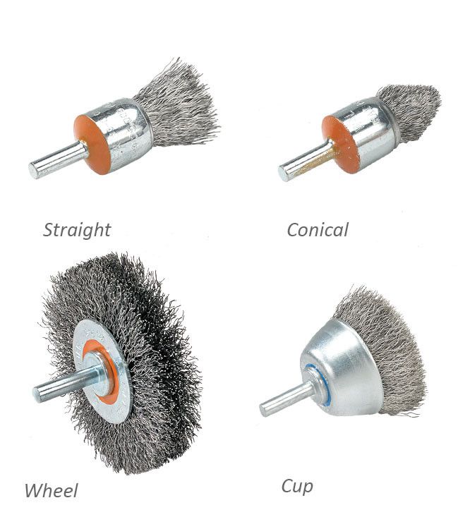Walter 13C005 1/2-inch x .020-inch straight mounted end brush with crimped steel wires and cylindrical shank