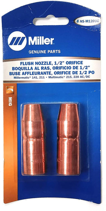 AccuLock  MDX Thread-On Nozzle, 1/2" Orifice, Flush Tip, Copper (2 per pkg)
