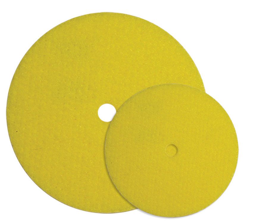 Walter 07T704 Quick-Step High Polish disc 7", two yellow felt polishing discs with centre holes, polishing disc