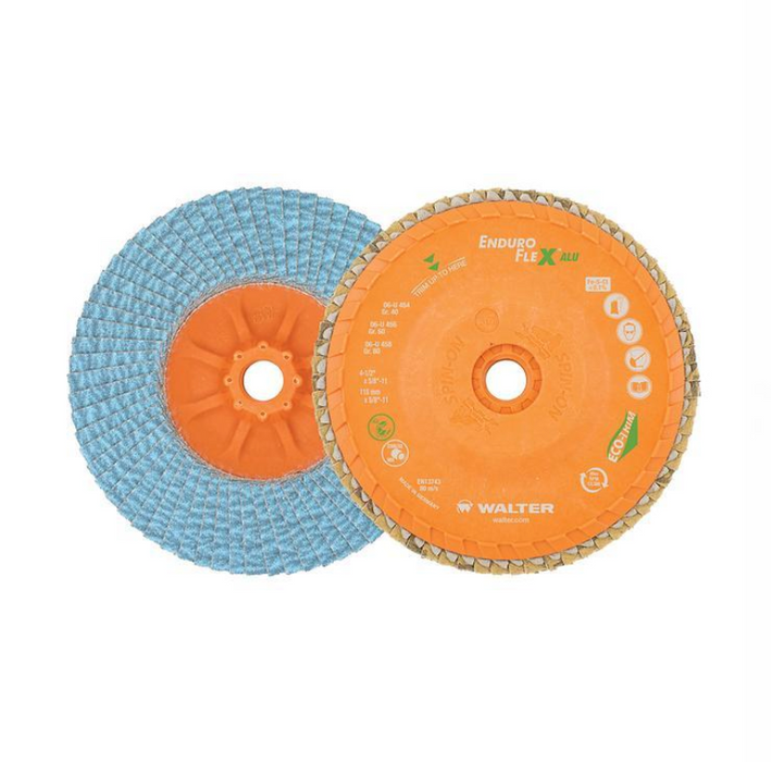 Walter 4.5 in. 80 Grit Spin-On Enduro-Flex Aluminum Flap Disc (06U458)