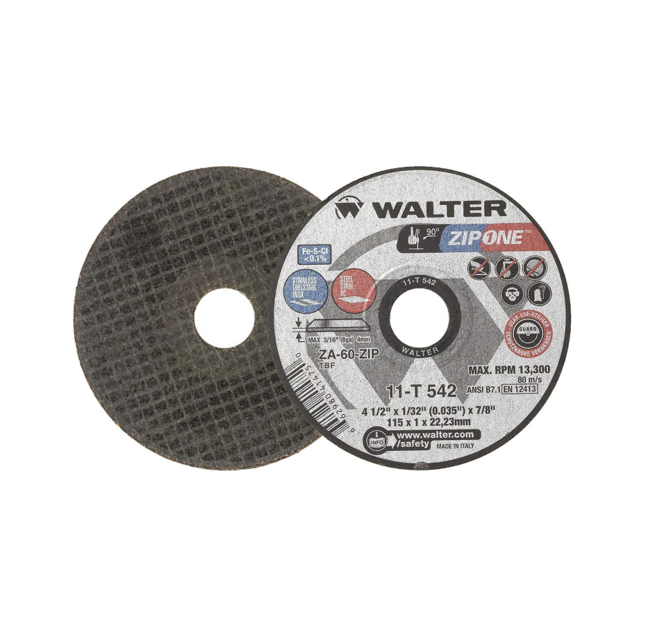 Walter Zip One Wheel 4.5 in. x 7/8 in. Arbor x 3/64 in. GR 36/60, Cut-Off Wheel (11T542)