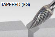 Walter 01V044 Tungsten Carbide Tapered Burr, 1/4" Shank Dia., 1/4" Dia. x 5/8" Length, SG-1 (1 Burr)