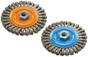Walter 13L614 6" x 3/8" x 5/8"-11" Stainless Knot-Twisted Wire Wide Wheel Brush