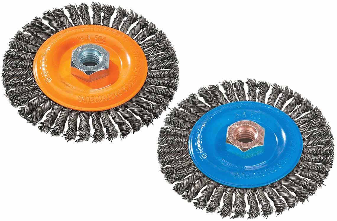 Walter 13K414 4" x 1/4" x 5/8"-11" Knot-Twisted Wire Stringer Bead Brush