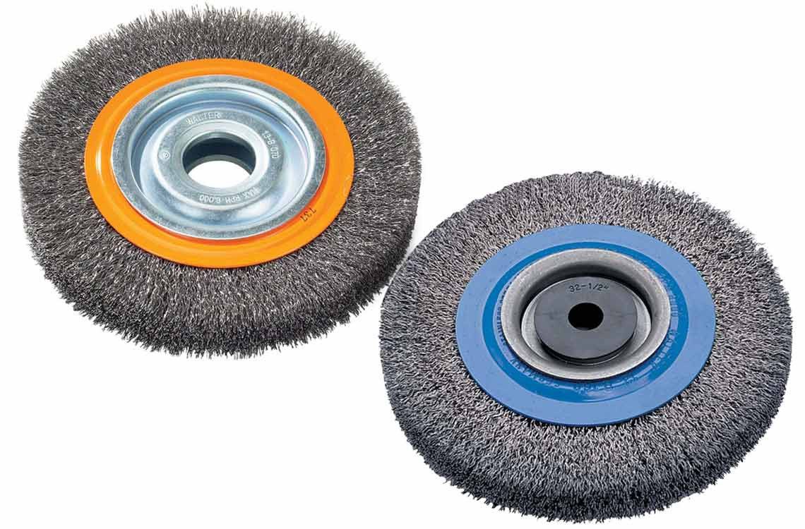 Walter 13B065 6" x 3/4" Bench Wheel Brush with Crimped Wires