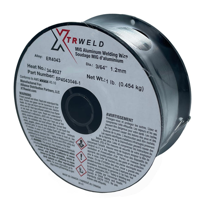 SP4043030-1 XTRweld ER4043 .030 x 1Lb. Spool, AWS A5.10, MIG (GMAW)