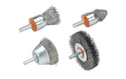 Walter 13C230 3-inch x 1/4-inch spherical mounted crimped wire wheel brush, four-view mounted wire brush family image